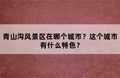 青山沟风景区在哪个城市？这个城市有什么特色？
