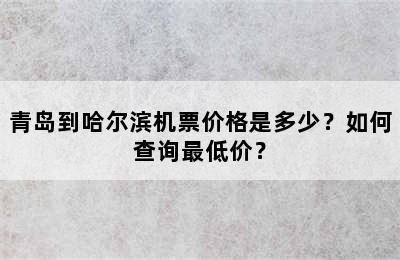 青岛到哈尔滨机票价格是多少？如何查询最低价？