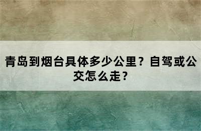 青岛到烟台具体多少公里？自驾或公交怎么走？
