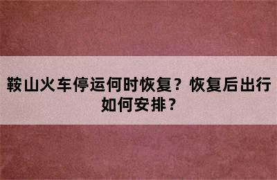 鞍山火车停运何时恢复？恢复后出行如何安排？