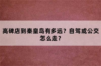 高碑店到秦皇岛有多远？自驾或公交怎么走？