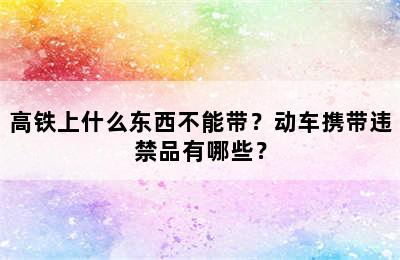 高铁上什么东西不能带？动车携带违禁品有哪些？