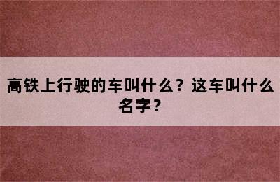 高铁上行驶的车叫什么？这车叫什么名字？