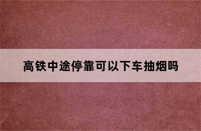 高铁中途停靠可以下车抽烟吗