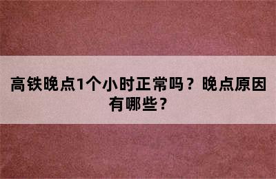 高铁晚点1个小时正常吗？晚点原因有哪些？