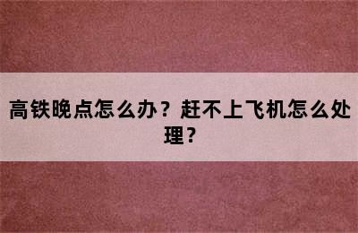 高铁晚点怎么办？赶不上飞机怎么处理？