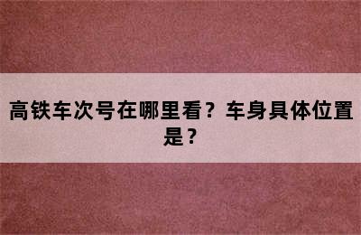 高铁车次号在哪里看？车身具体位置是？