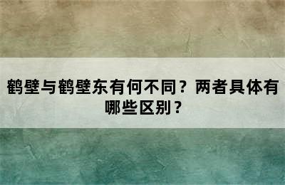 鹤壁与鹤壁东有何不同？两者具体有哪些区别？